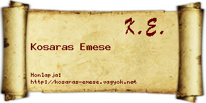 Kosaras Emese névjegykártya